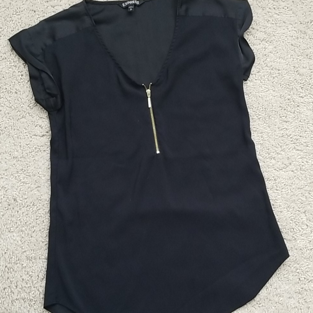 Express Black Satin Blouse